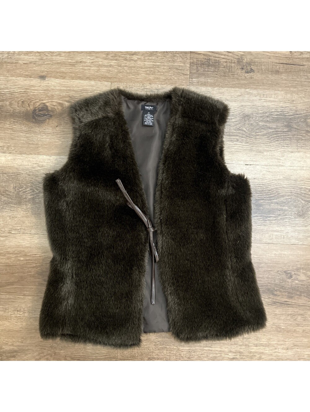 Mossimo Supply Co Women's Brown Tie Front Lined Short Vest Size M